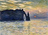 Claude Monet Etretat Sunset painting